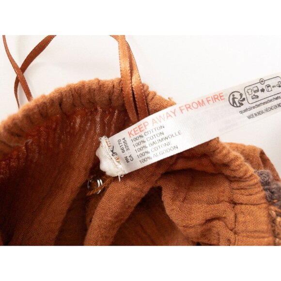 NEW By Anthropologie Boho Crochet Twofer Jumpsuit Rust Cream backless - Picture 13 of 14